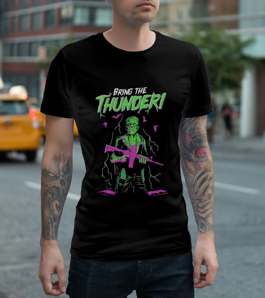 Bring The Thunder Halloween Zombie Soldier With Rifle T-Shirt