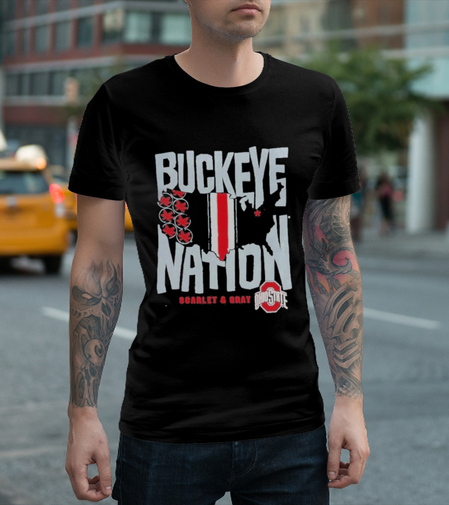 Buckeye Nation Scarlet & Gray Ohio State T-Shirt