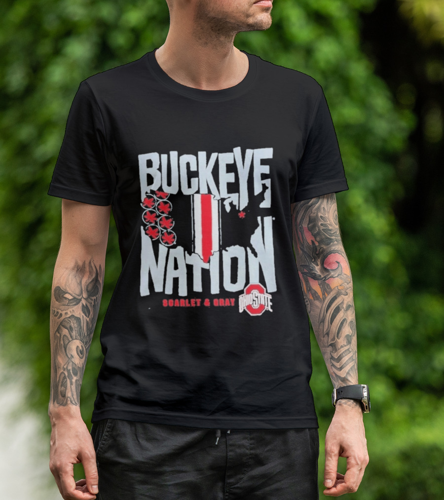 Buckeye Nation Scarlet & Gray Ohio State T-Shirt