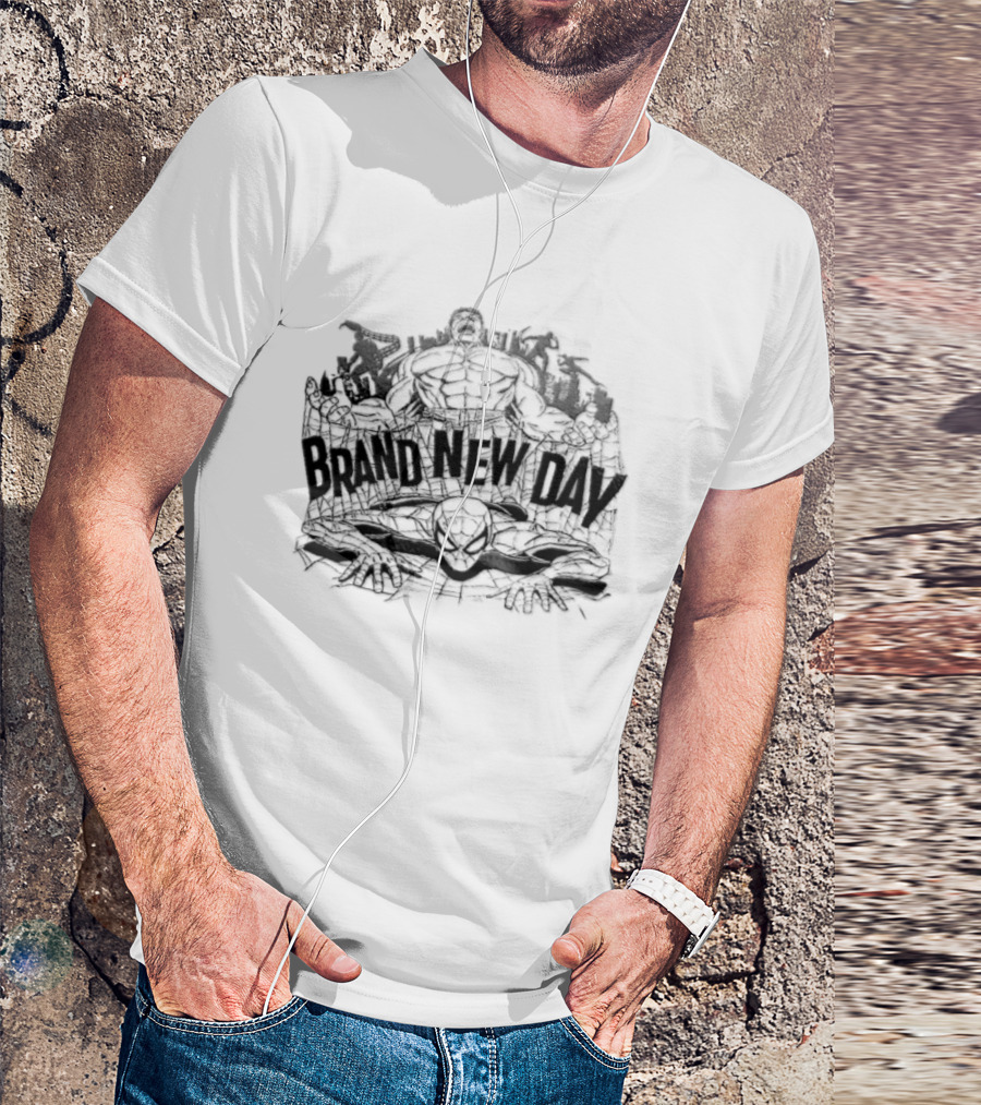Spider Man Hulk Brand New Day Dynamic Cityscape Marvel Adventure T-Shirt