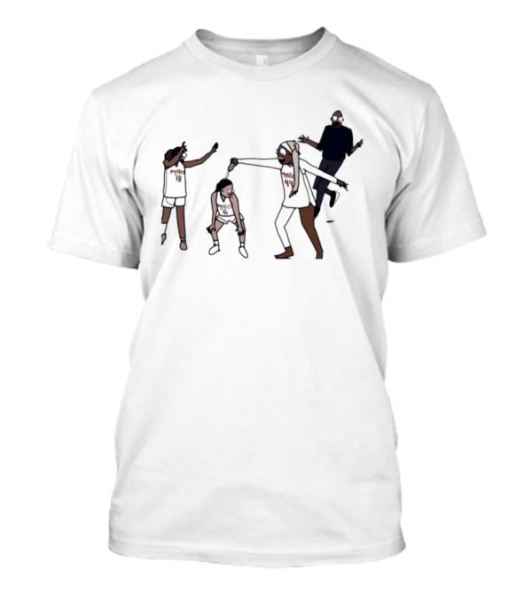 Washington Mystics Locker Room Champion Celebration Scene Animated Players T-Shirt