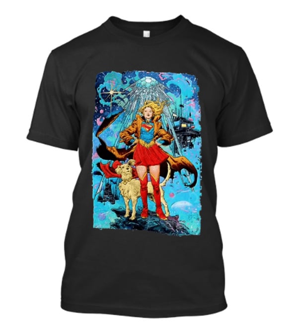 Supergirl And Krypto DC Comics Sci Fi City Adventure T-Shirt