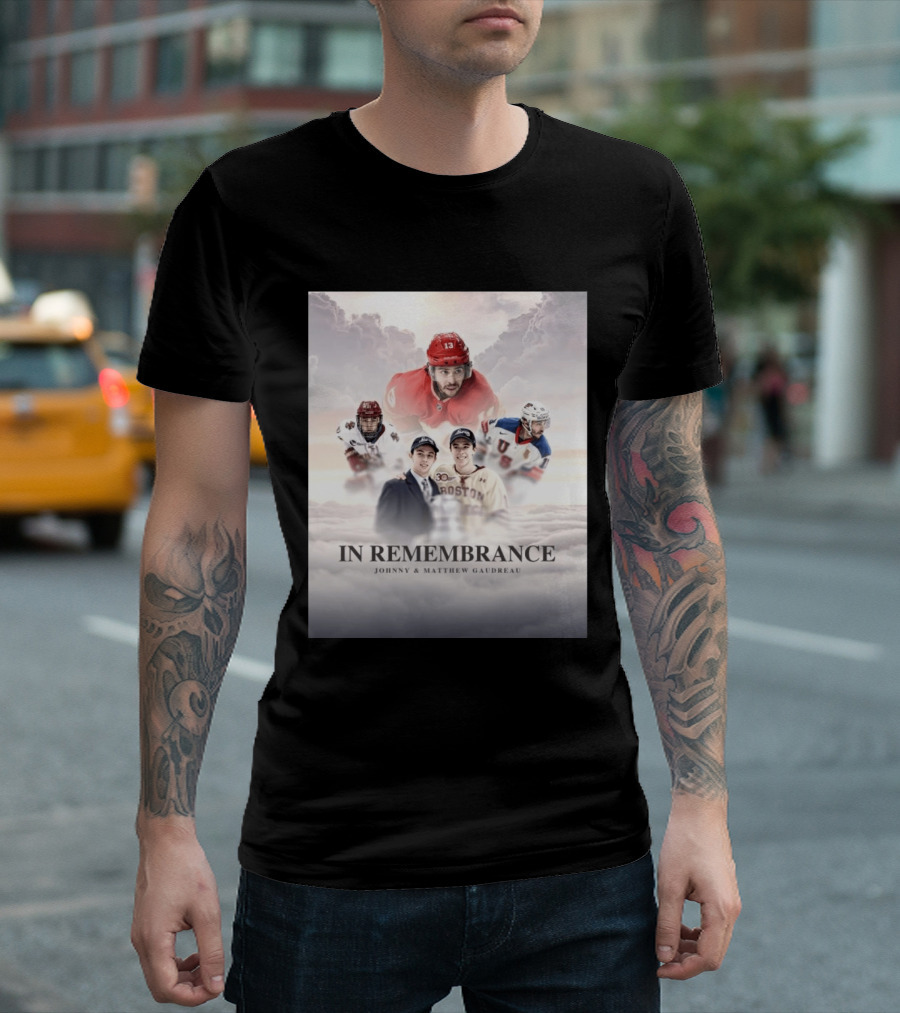 In Remembrance Johnny & Matthew Gaudreau Hockey Tribute With Boston And USA Jerseys T-Shirt
