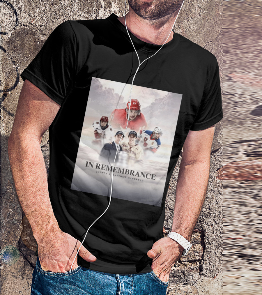 In Remembrance Johnny & Matthew Gaudreau Hockey Tribute With Boston And USA Jerseys T-Shirt