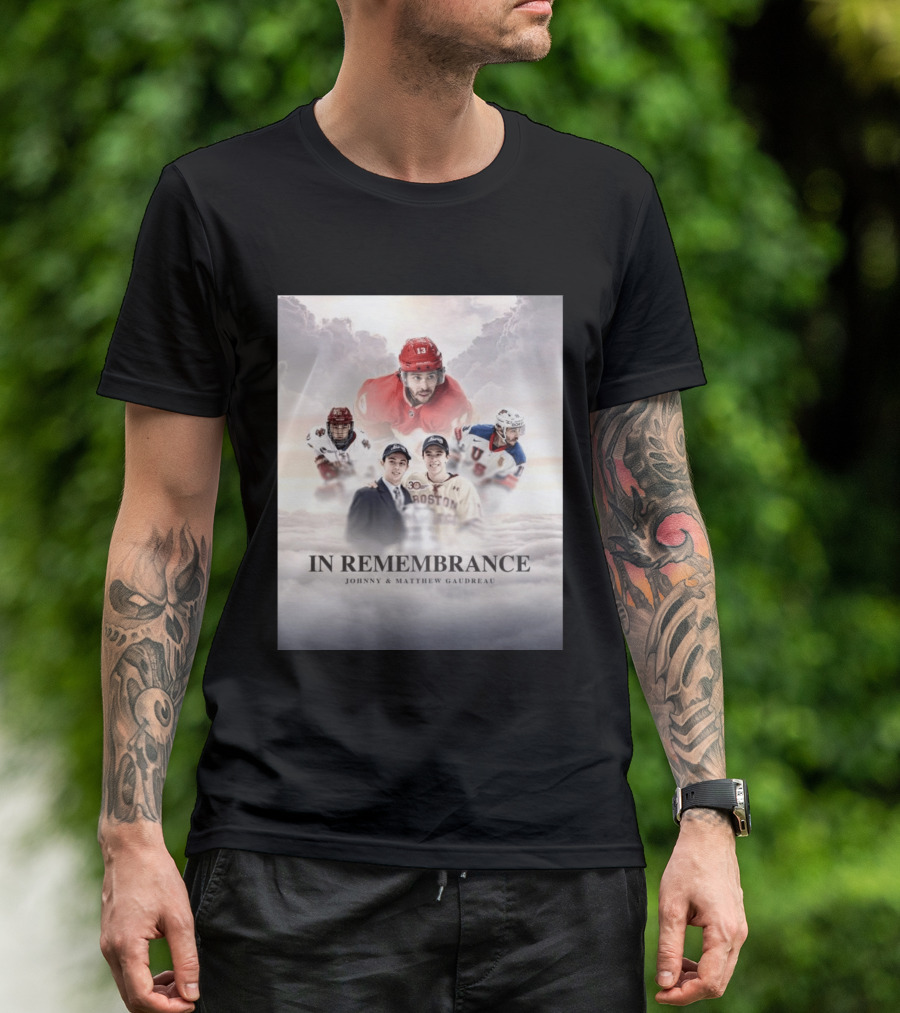 In Remembrance Johnny & Matthew Gaudreau Hockey Tribute With Boston And USA Jerseys T-Shirt