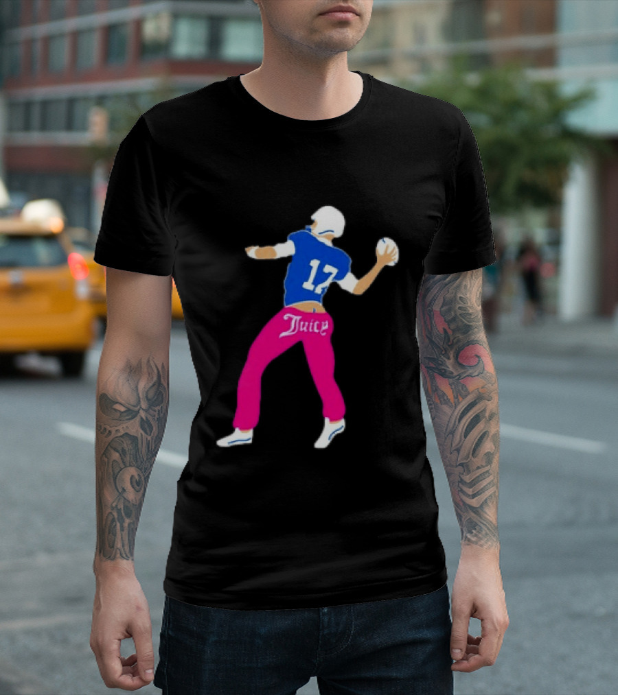 Josh Allen 17 Juicy Football Player Buffalo Bills Fans Retro Series T-Shirt