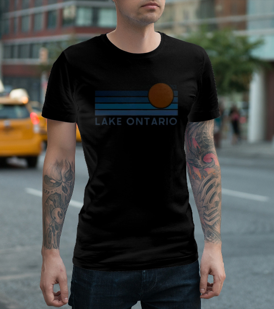 Lake Ontario Sunset Over Great Lakes Horizon T-Shirt