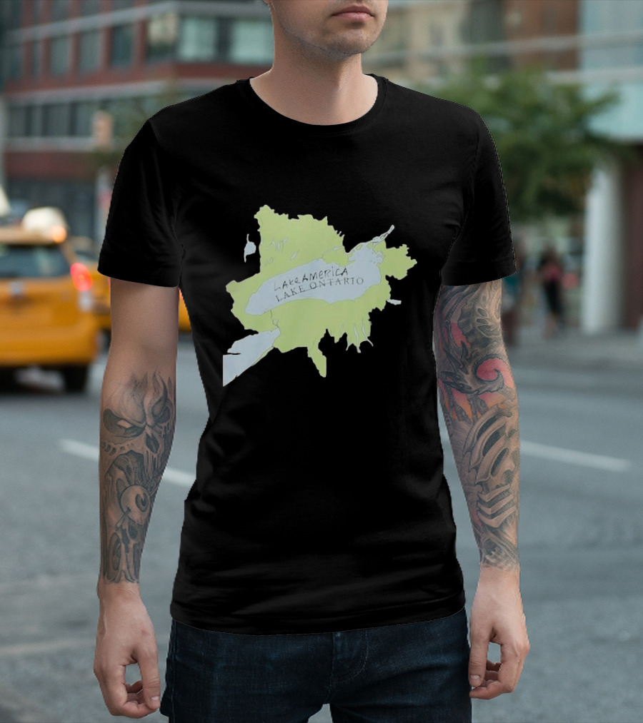 Lake America Lake Ontario Unique Map T-Shirt