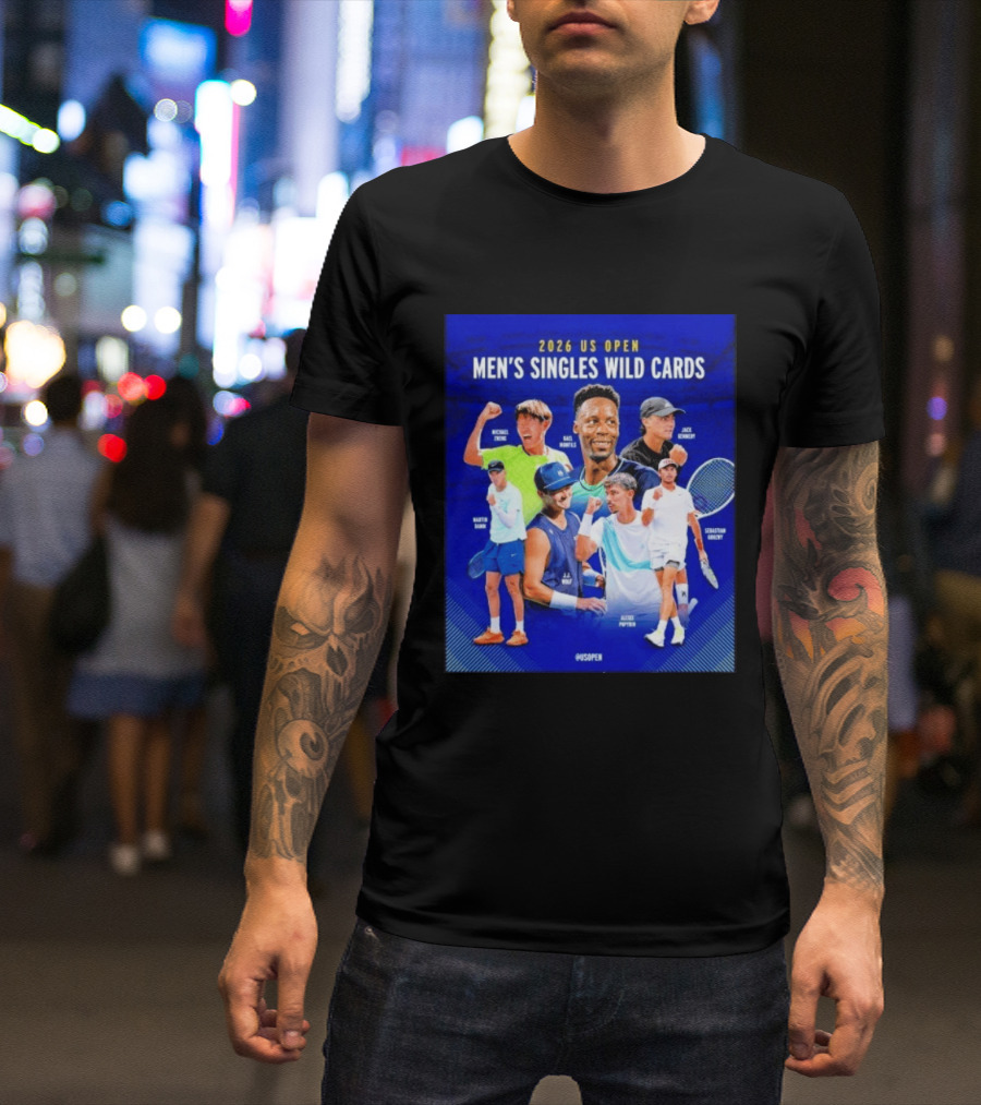 2026 US Open Men's Singles Wild Cards Michael Zheng Gael Monfils Jack Sock Martin Damm Alex Michelsen Ben Shelton Alexei Popyrin Dominic Stricker T-Shirt
