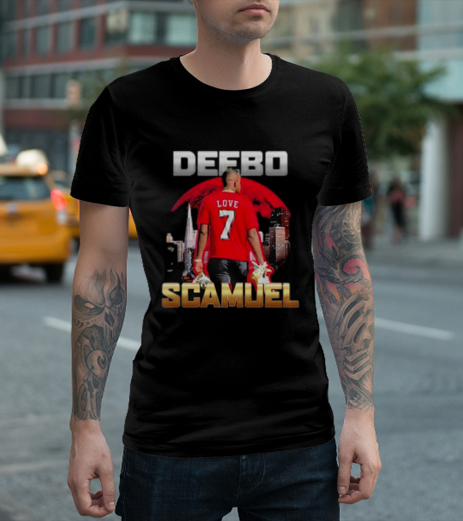 Deebo Scamuel Love 7 San Francisco 49ers Backdrop T-Shirt