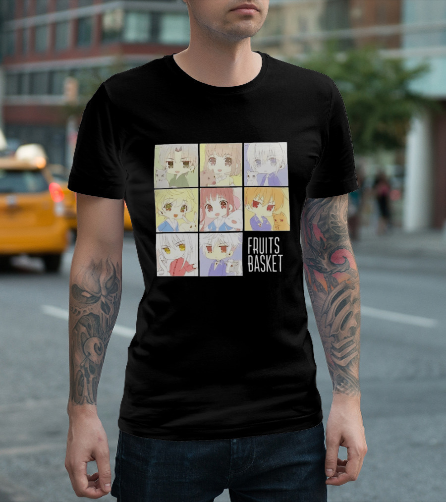 Fruits Basket Chibi Characters Grid With Cute Kawaii Anime T-Shirt