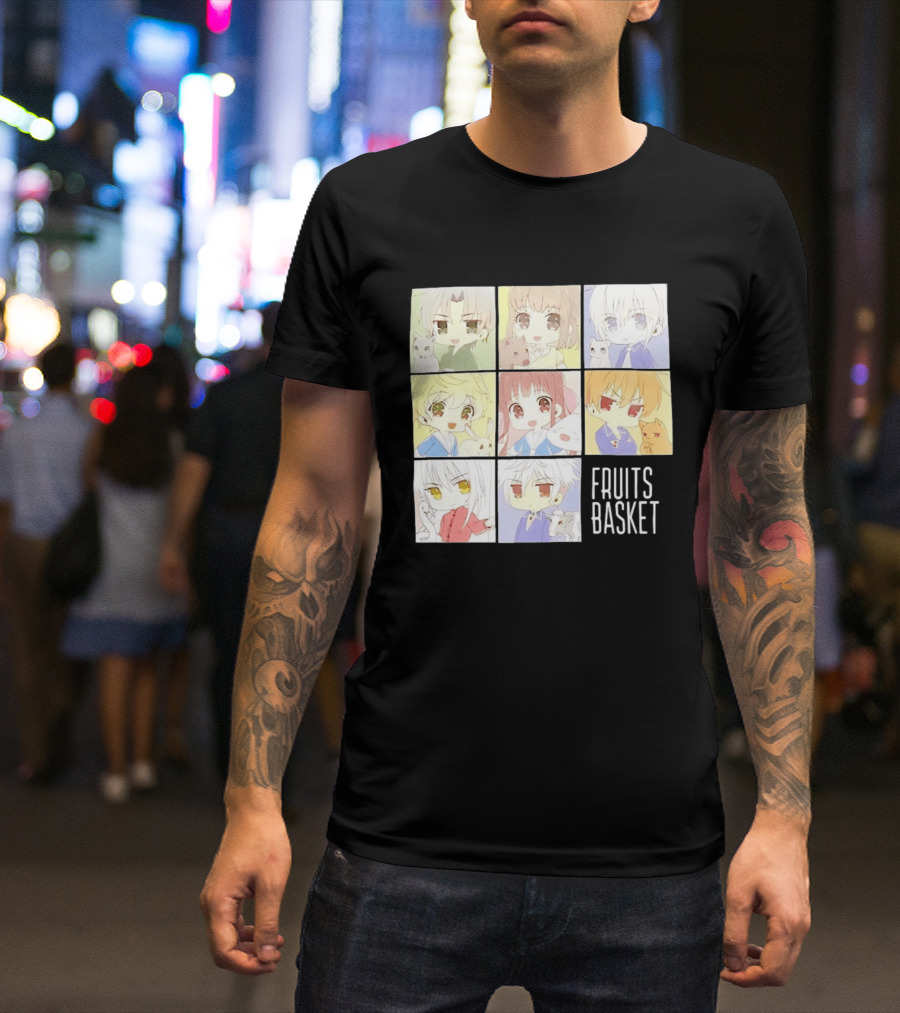 Fruits Basket Chibi Characters Grid With Cute Kawaii Anime T-Shirt