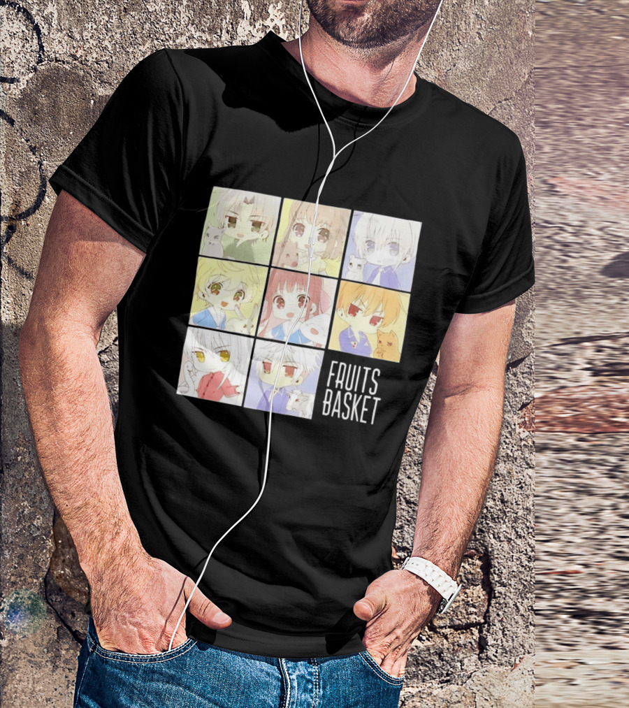 Fruits Basket Chibi Characters Grid With Cute Kawaii Anime T-Shirt