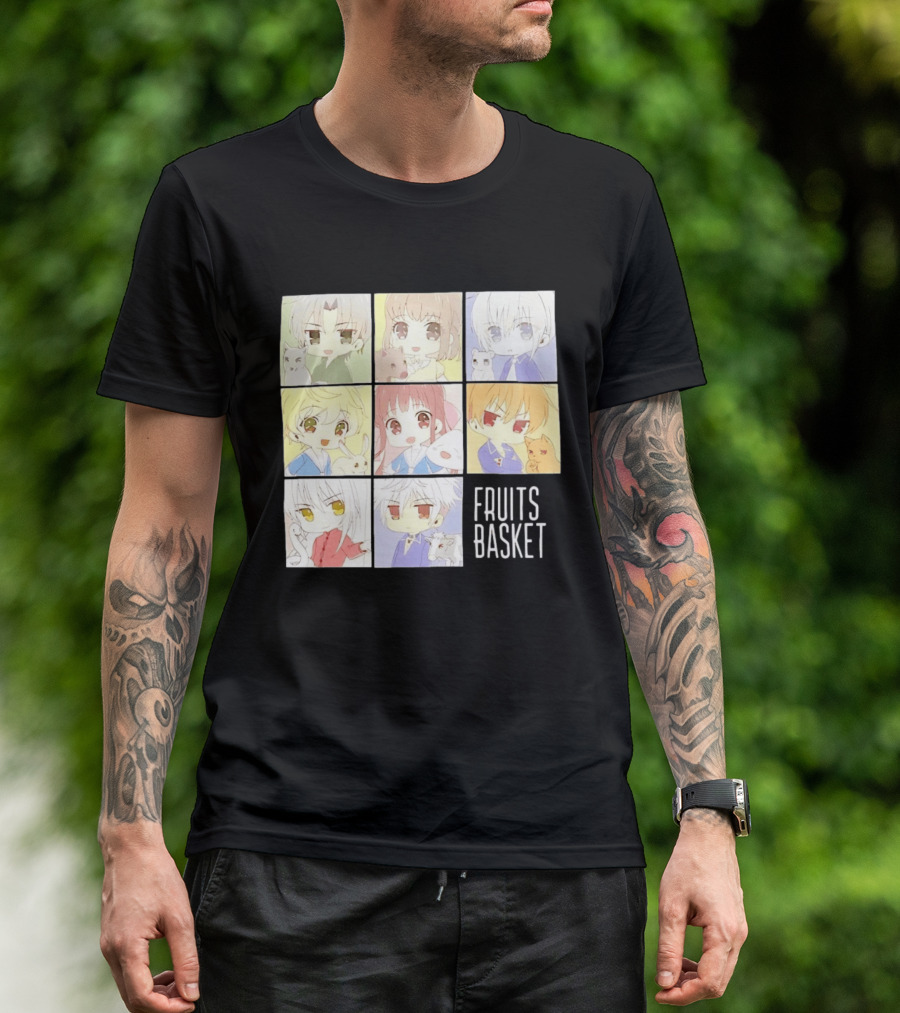 Fruits Basket Chibi Characters Grid With Cute Kawaii Anime T-Shirt