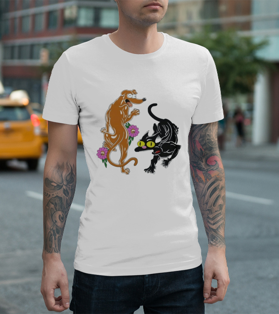 Buff Santa's Little Helper Snowball Ned Flanders Flowers T-Shirt
