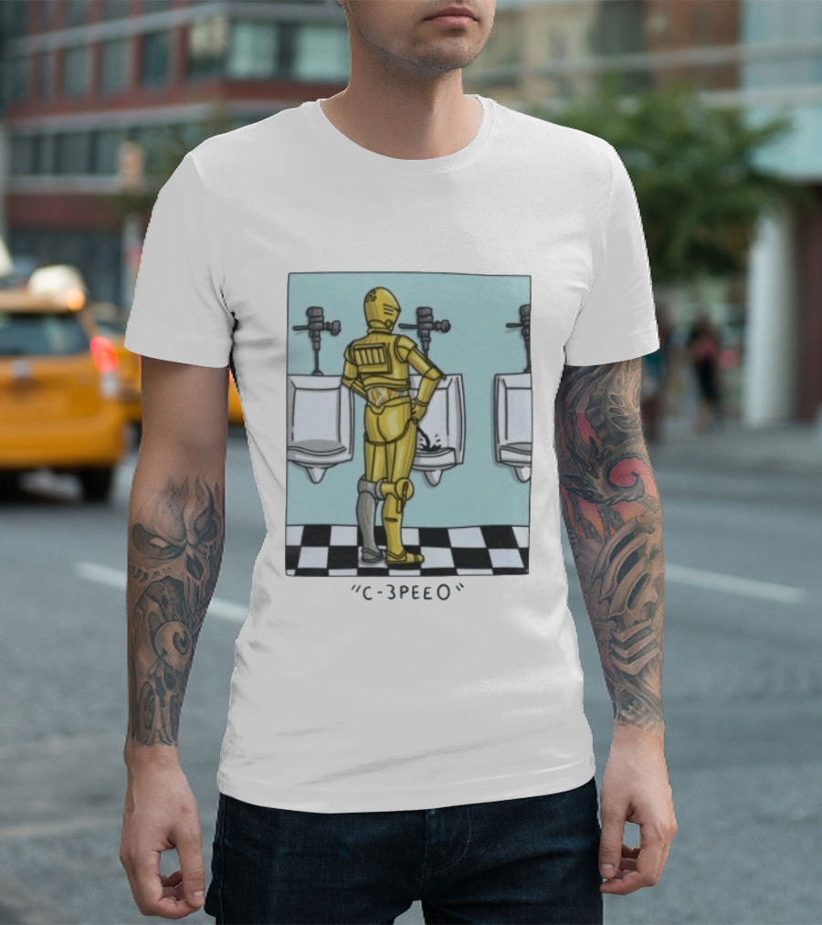 Star Wars C 3PEEO Droid Pun C 3PO Urinal Humor T-Shirt