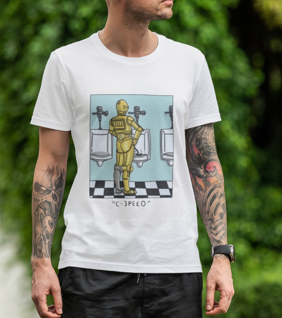 Star Wars C 3PEEO Droid Pun C 3PO Urinal Humor T-Shirt