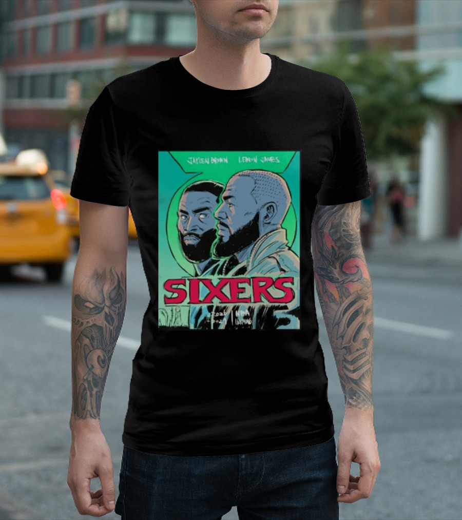 Jaylen Brown Lebron James Sixers NBA Lanterns T-Shirt