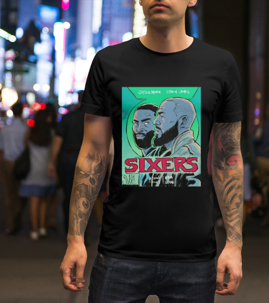 Jaylen Brown Lebron James Sixers NBA Lanterns T-Shirt