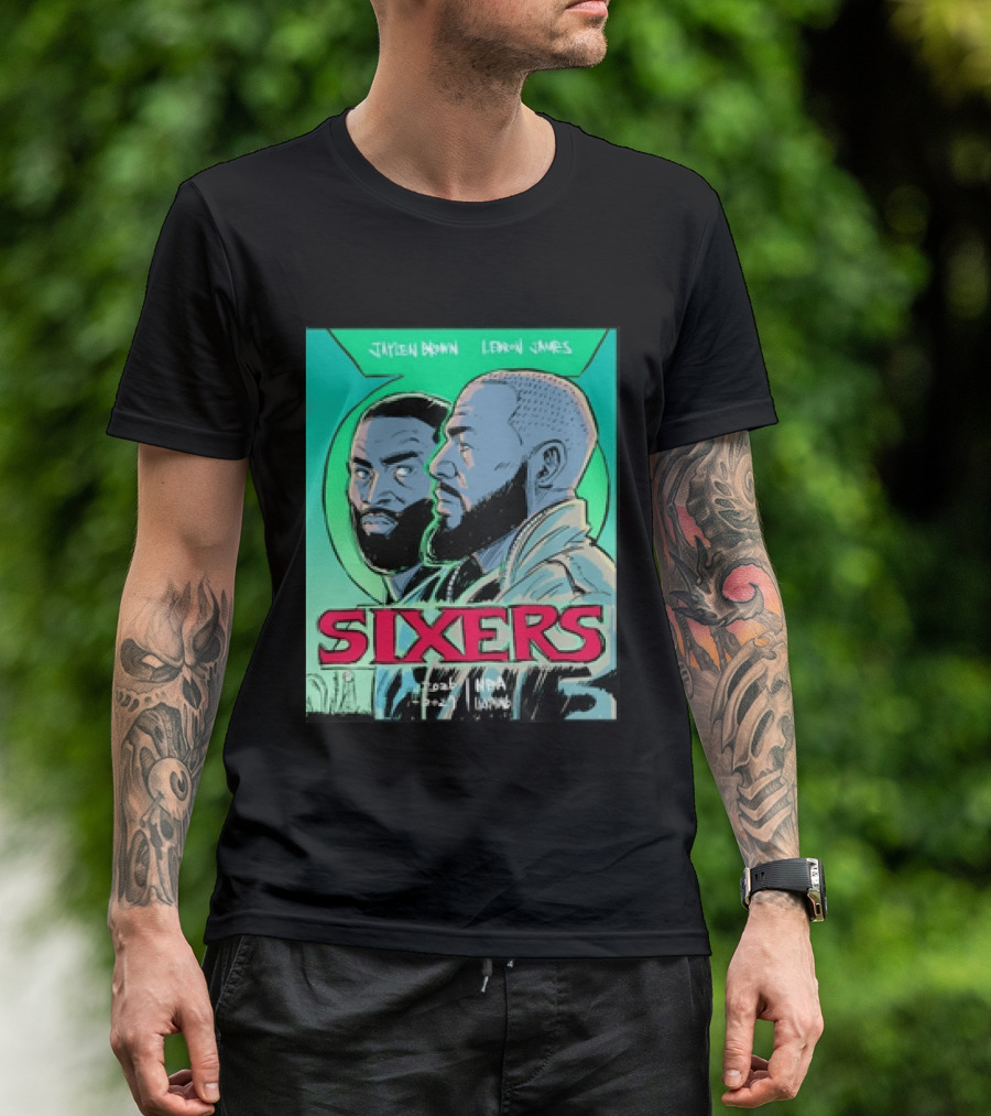 Jaylen Brown Lebron James Sixers NBA Lanterns T-Shirt
