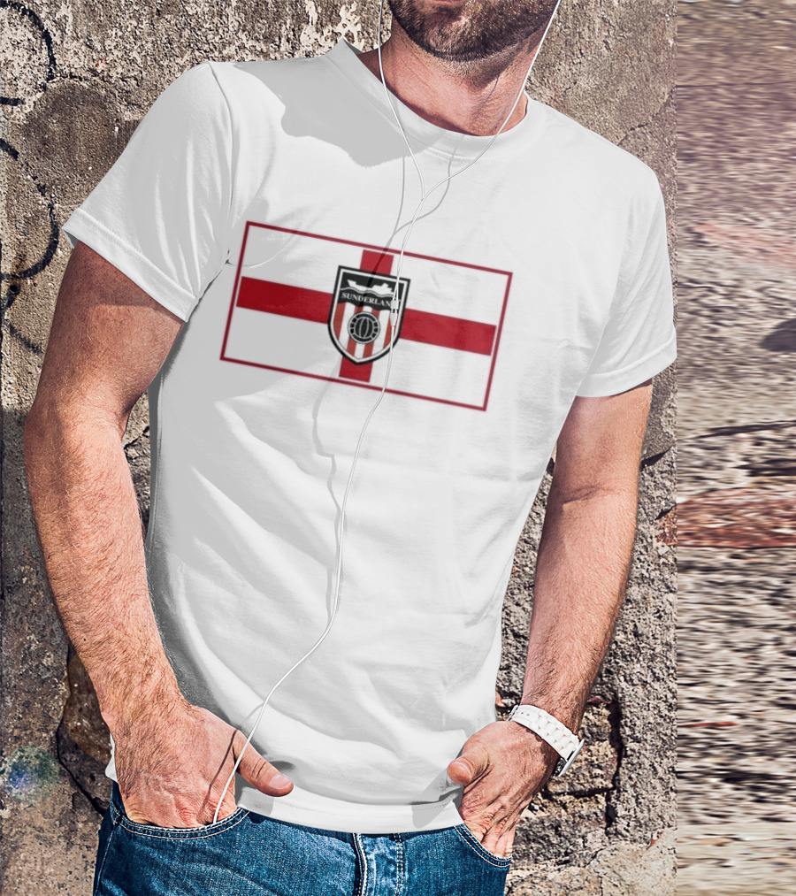 Sunderland AFC St George Cross Crest Flag Soccer Team T-Shirt