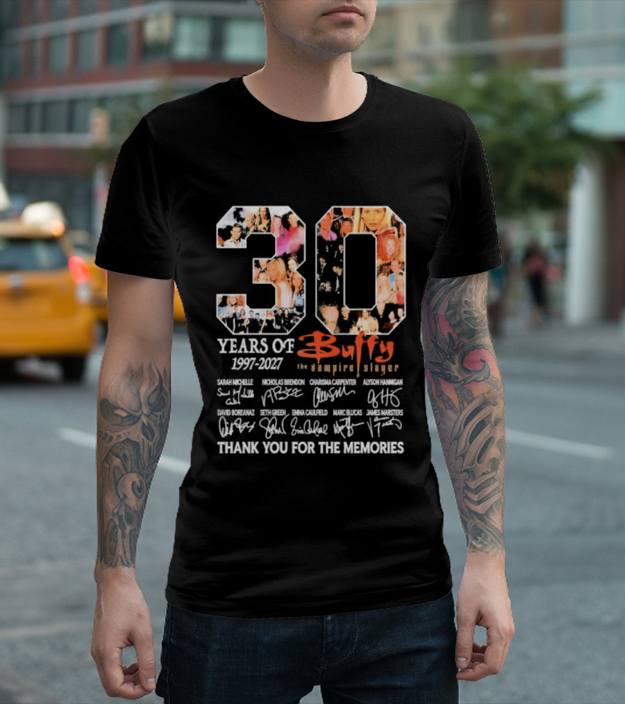 30 Years Of Buffy The Vampire Slayer 1997 2027 Thank You For The Memories T-Shirt