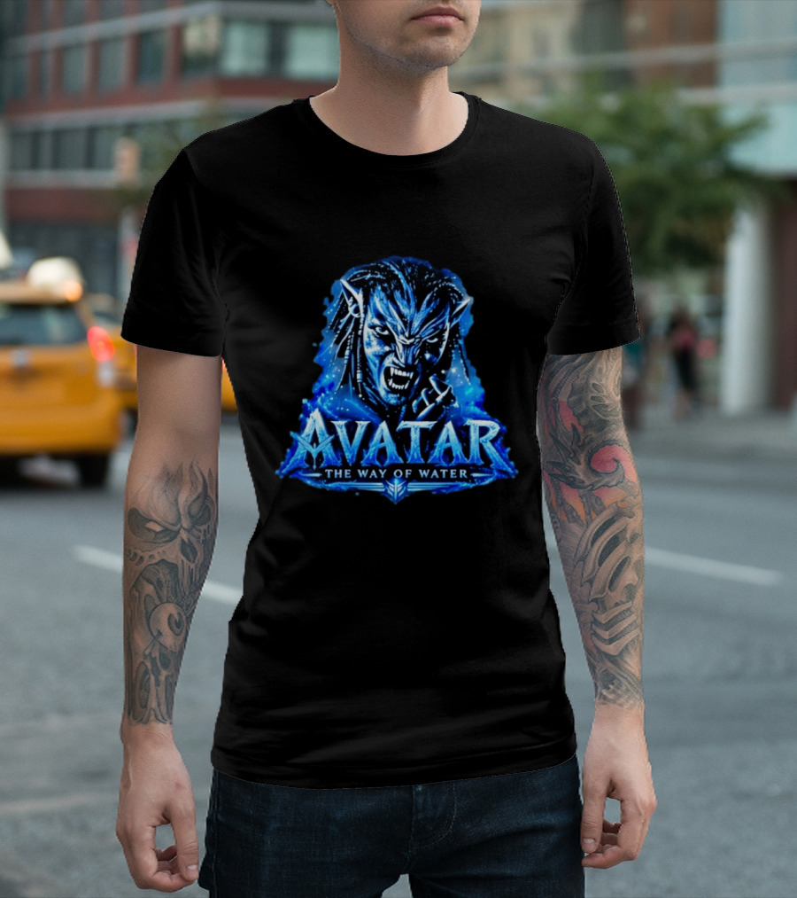 Avatar The Way Of Water Na'vi Warrior Fierce Expression T-Shirt