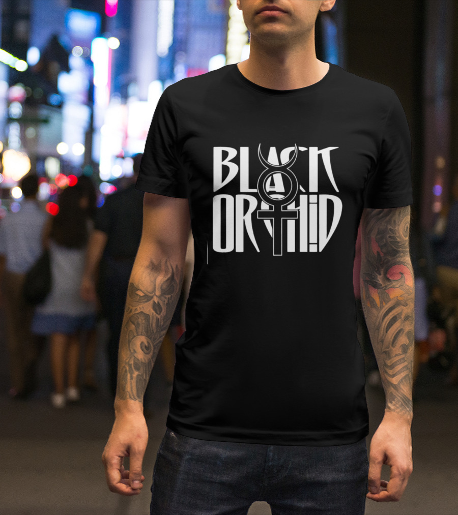 Black Orchid Occult Gothic Mystical T-Shirt