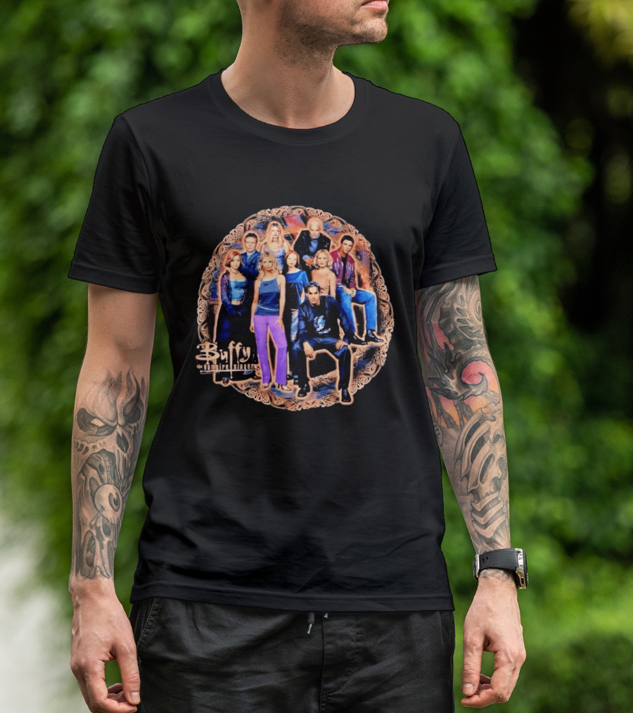 Buffy The Vampire Slayer Cast Angel Ensemble T-Shirt