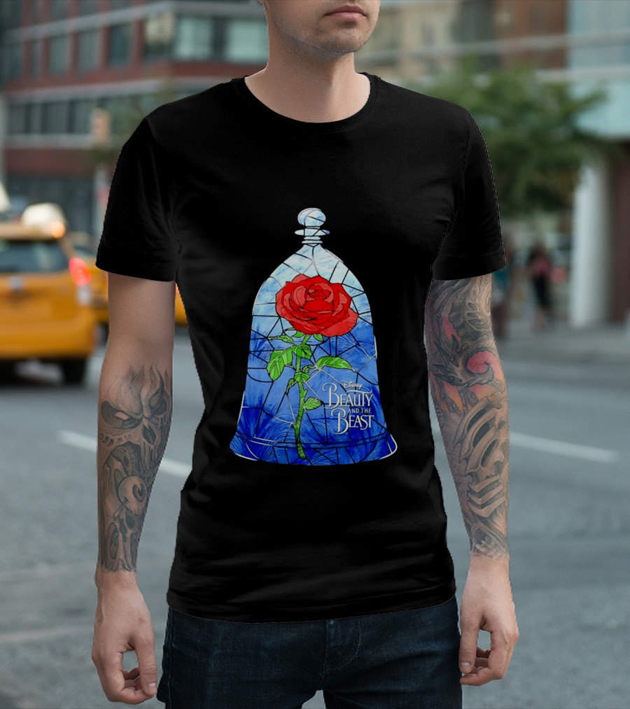 Disney Beauty And The Beast Stained Glass Rose Enchantment T-Shirt