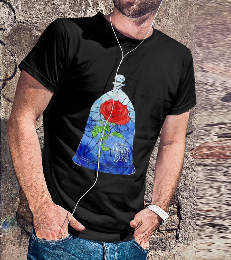 Disney Beauty And The Beast Stained Glass Rose Enchantment T-Shirt