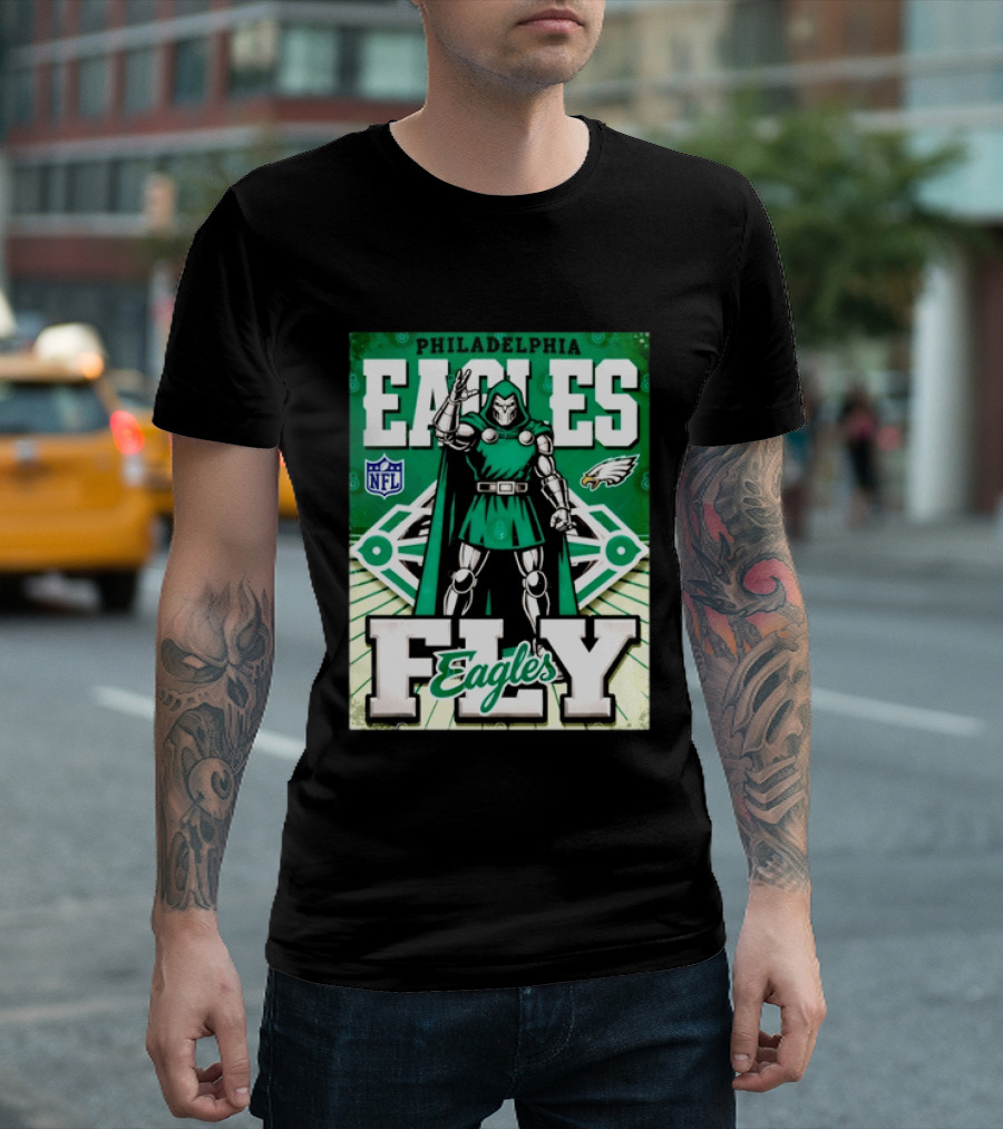 Philadelphia Eagles Doctor Doom NFL Fly Eagles T-Shirt