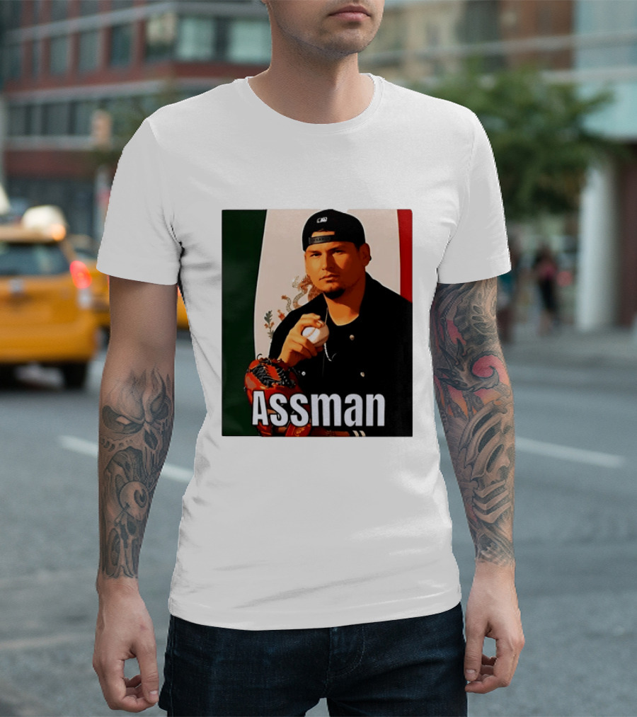Assman Baseball Player Mexico Flag Baseball Glove Cap T-Shirt