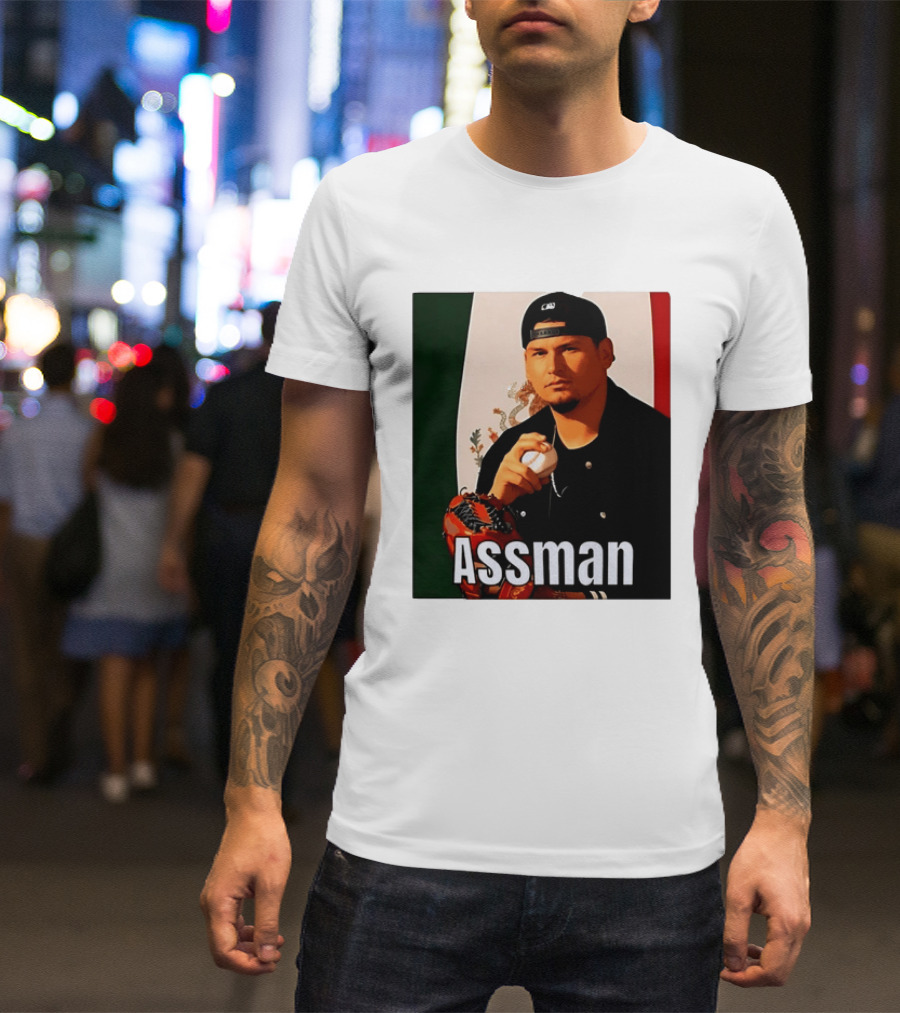 Assman Baseball Player Mexico Flag Baseball Glove Cap T-Shirt