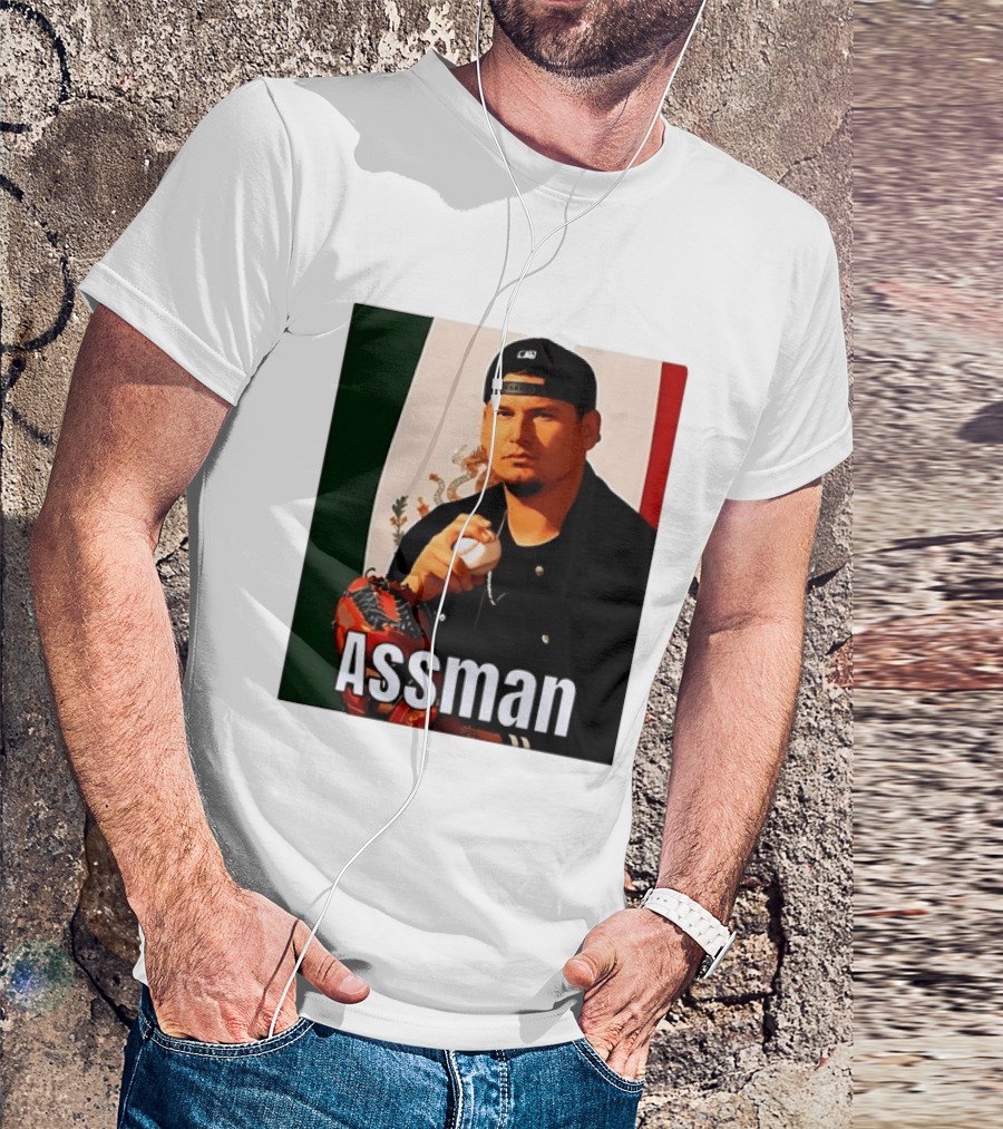 Assman Baseball Player Mexico Flag Baseball Glove Cap T-Shirt