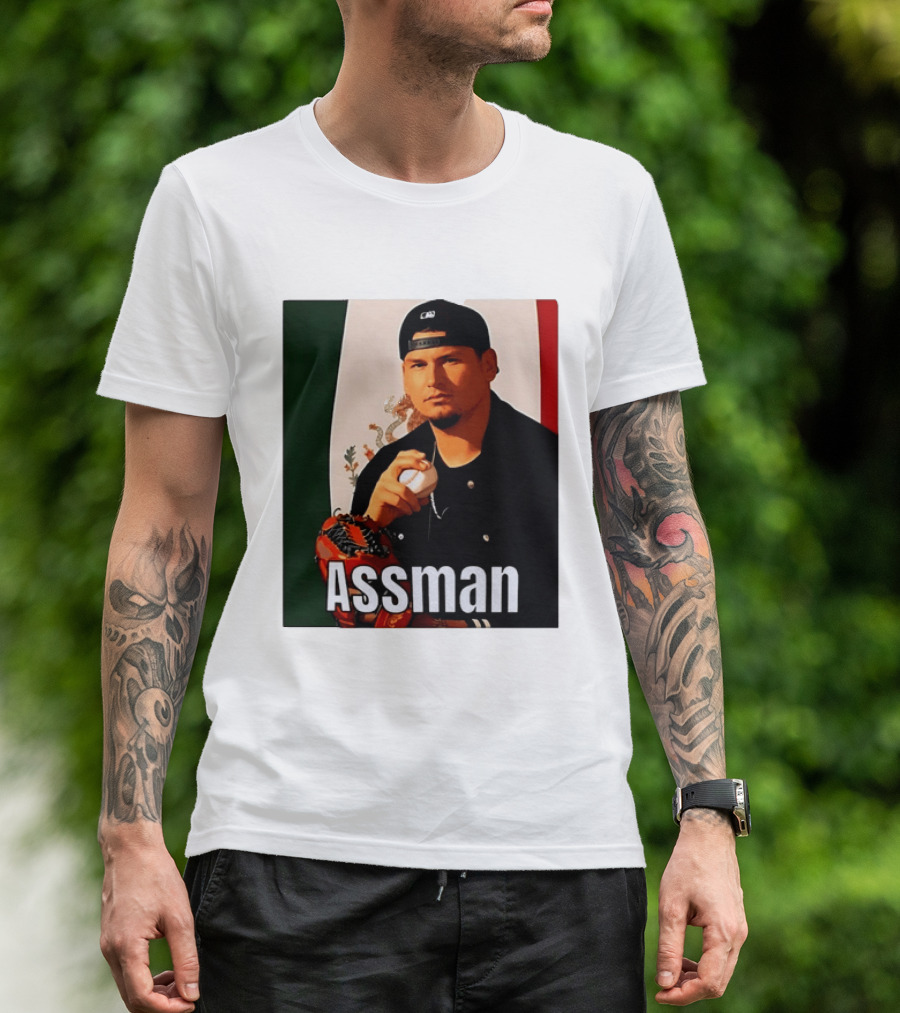 Assman Baseball Player Mexico Flag Baseball Glove Cap T-Shirt