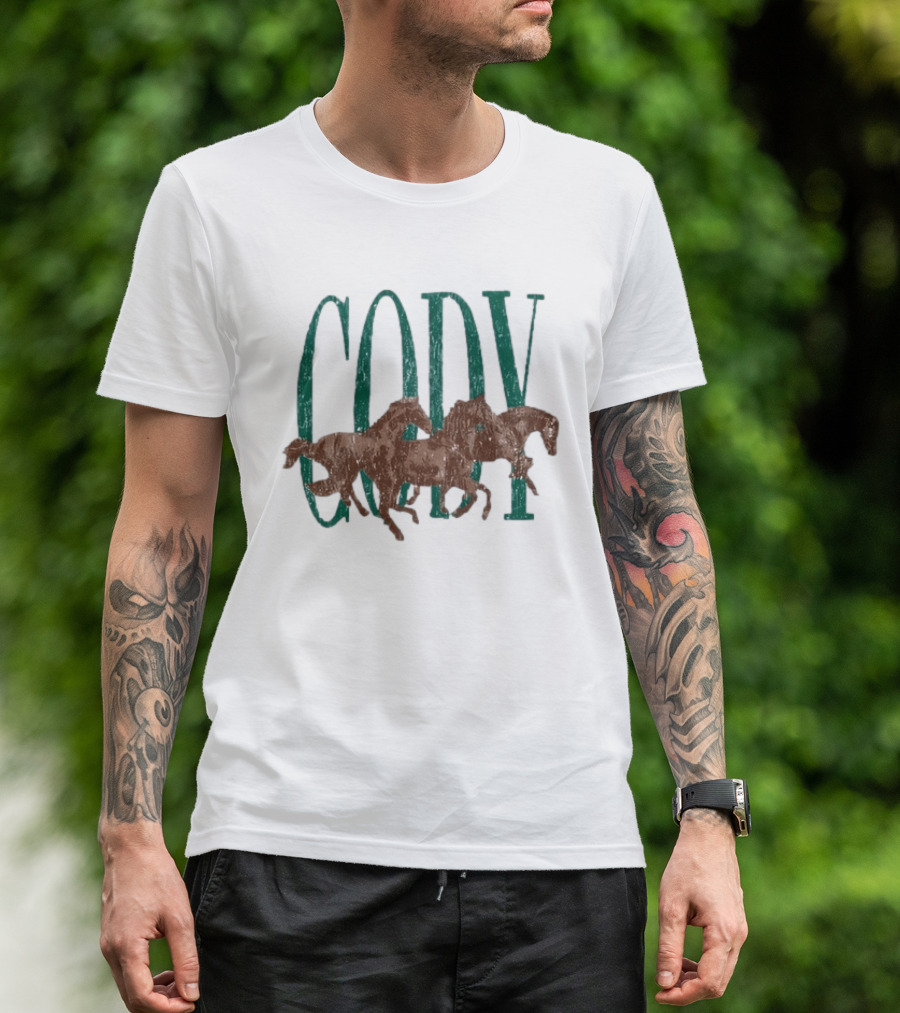 Cody Johnson Distressed Horses Country Music T-Shirt