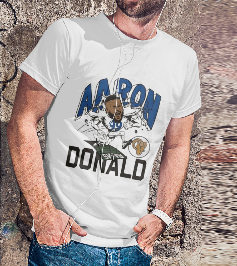 Los Angeles Rams Aaron Donald Caricature Artistry T-Shirt
