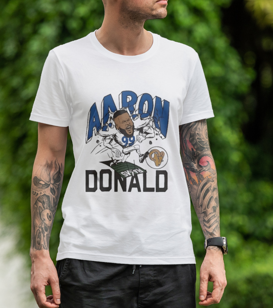 Los Angeles Rams Aaron Donald Caricature Artistry T-Shirt