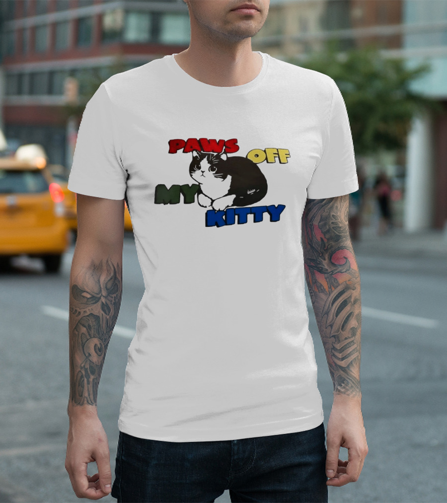 Paws Off My Kitty Cat Vintage Style Pet Lover T-Shirt