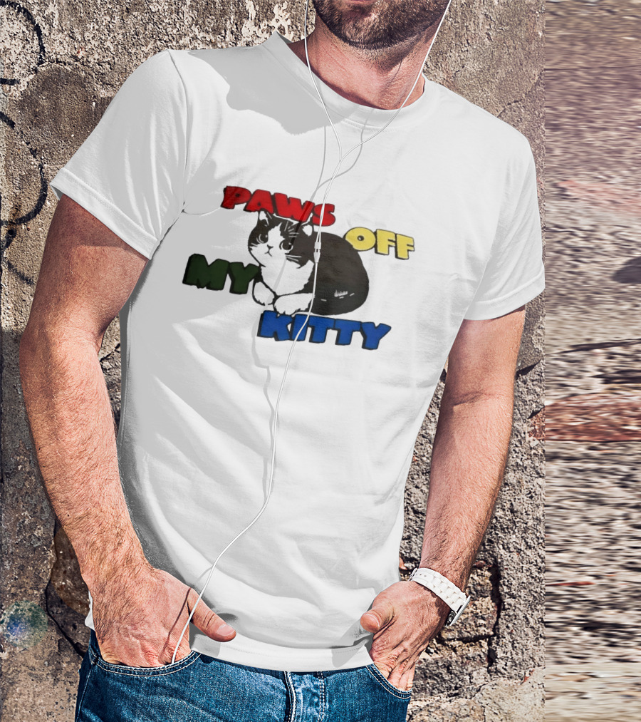 Paws Off My Kitty Cat Vintage Style Pet Lover T-Shirt