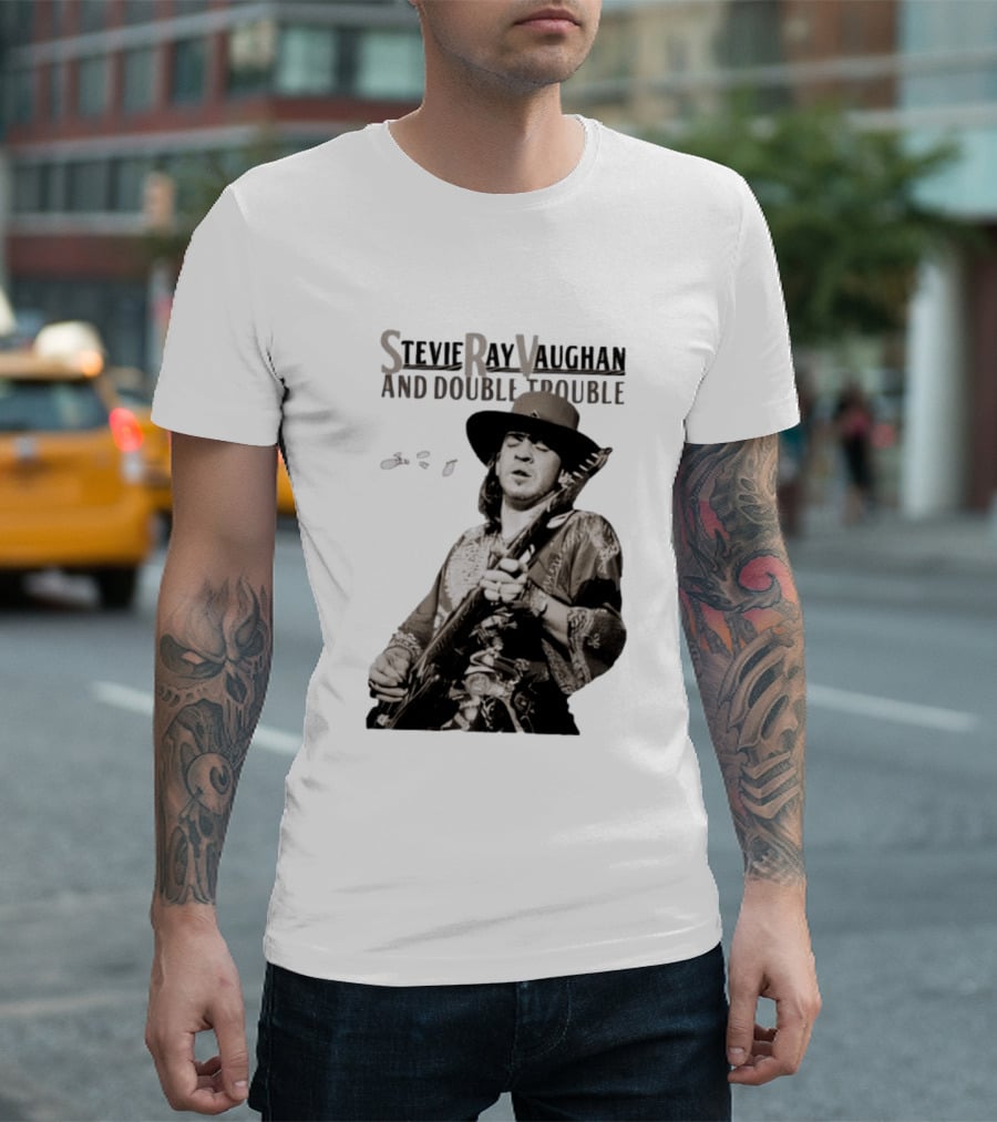 Stevie Ray Vaughan And Double Trouble Live Performance Image T-Shirt