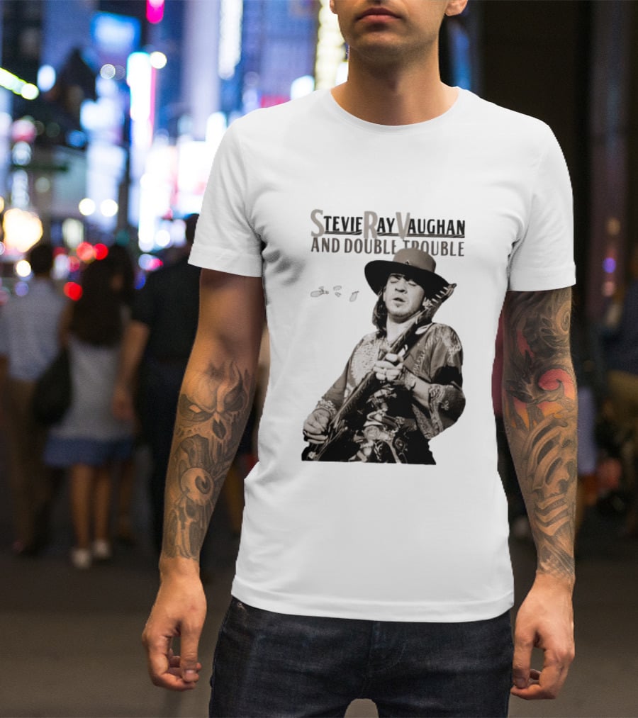 Stevie Ray Vaughan And Double Trouble Live Performance Image T-Shirt