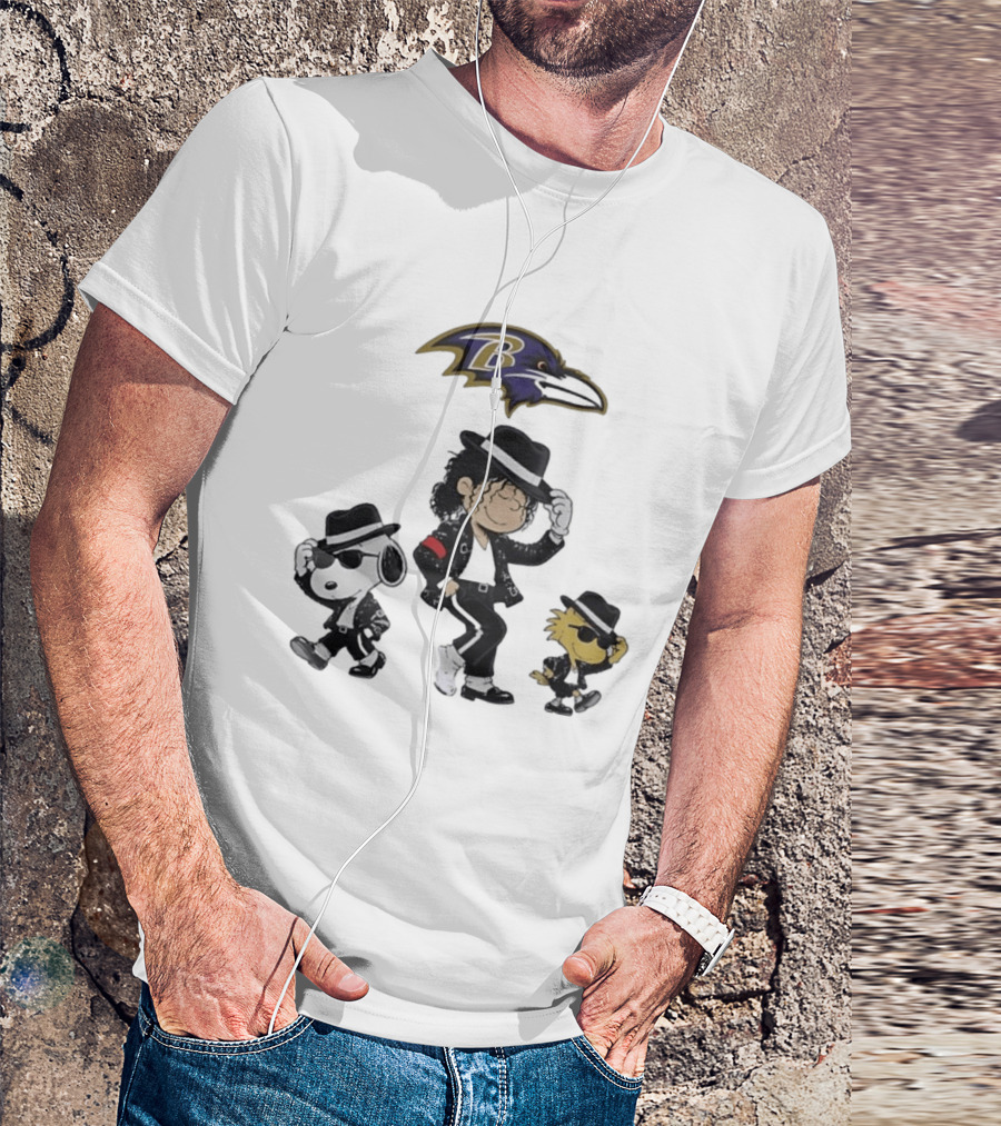 Baltimore Ravens Snoopy Charlie Brown Woodstock Pop Rock Dance T-Shirt
