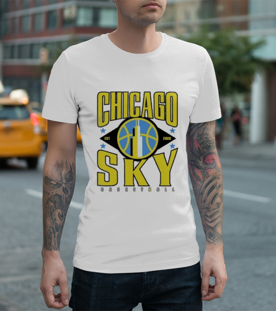 Chicago Sky Est 2006 Basketball Skyline WNBA T-Shirt