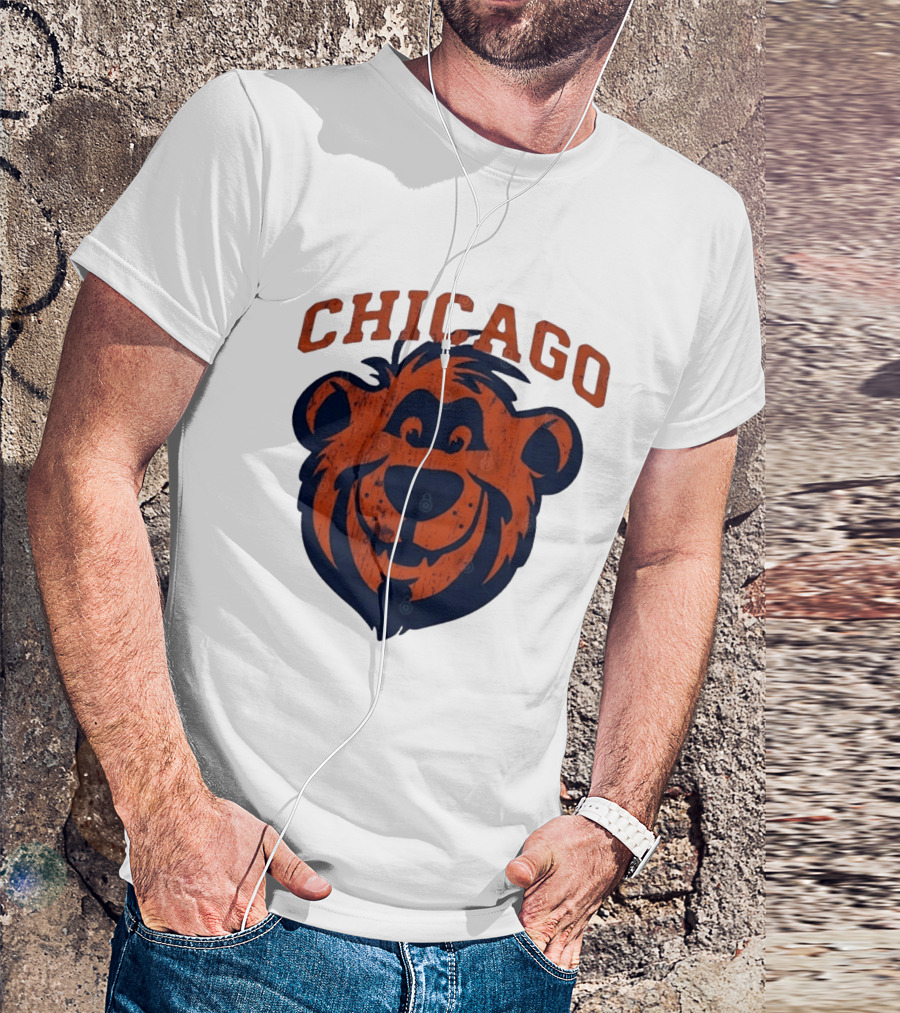 Chicago Bears Distressed Bear Face T-Shirt