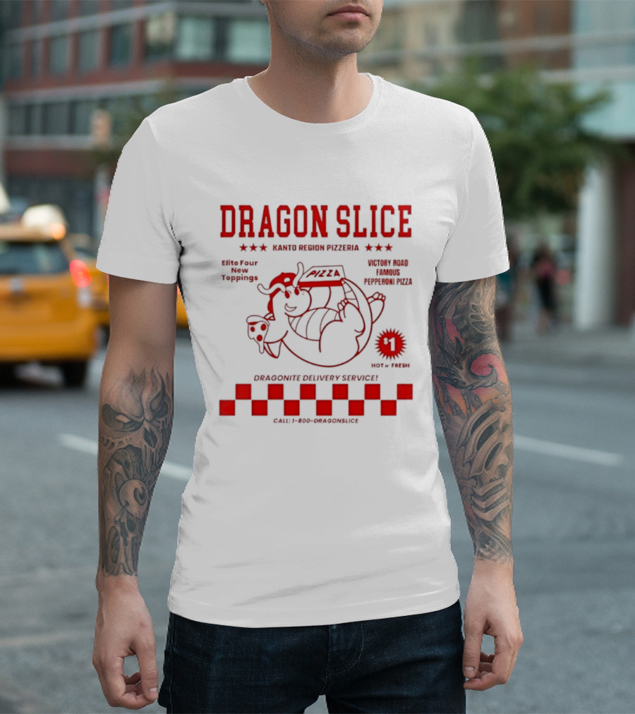 Dragon Slice Kanto Region Pizzeria Dragonite Delivery Service Number One Pokechef T-Shirt