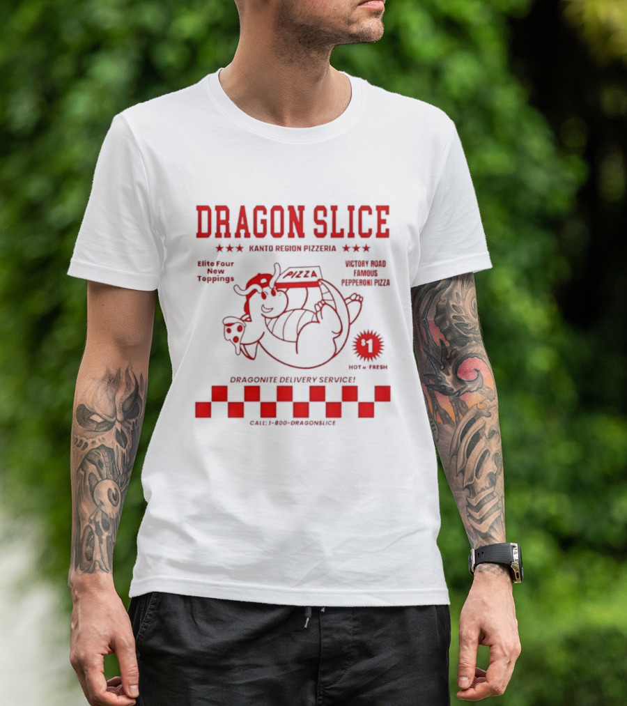 Dragon Slice Kanto Region Pizzeria Dragonite Delivery Service Number One Pokechef T-Shirt