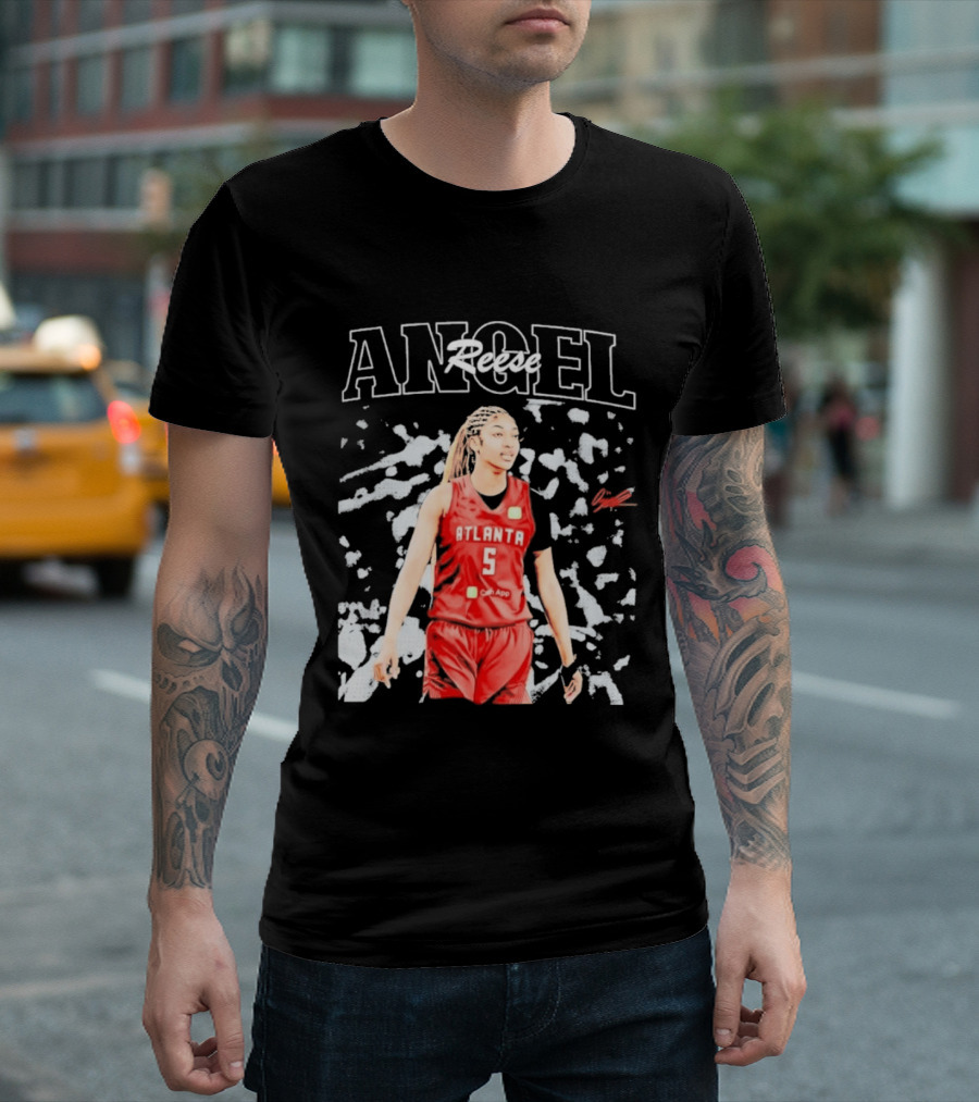 Angel Reese Atlanta No. 5 Basketball Star Burst T-Shirt
