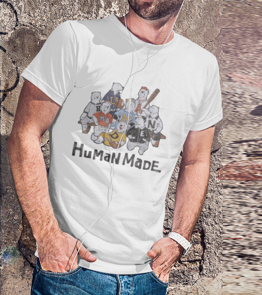 HuMan MaDe Streetwear Baseball Bears Nigo Collection T-Shirt